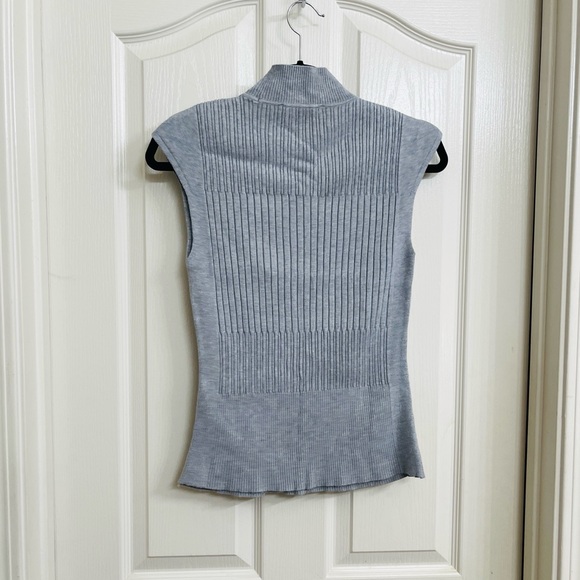 White House Black Market Gray Ribbed Sweater Tank Top Size M - Picture 6 of 9